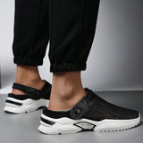 Nuevos Zapatos de hombre verano Zapatillas deportivas antideslizantes Medio zapatillas transpirables Zapatos de agujero casual Sandalias antideslizantes para conducir y usar