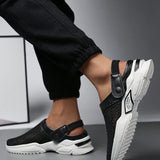 Nuevos Zapatos de hombre verano Zapatillas deportivas antideslizantes Medio zapatillas transpirables Zapatos de agujero casual Sandalias antideslizantes para conducir y usar