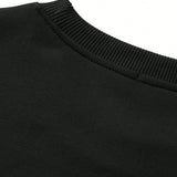 Manfinity Hypemode Sudadera holgada con cuello redondo impresa con caracteres de eslogan de mangas largas y casual para hombres en primavera y otono