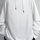 Manfinity Hypemode Sudadera con capucha de manga larga de color solido para hombres de moda