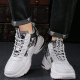 Zapatos de carrera casuales de moda para hombres con parche de letras y diseno de lazo frontal, livianos, comodos y adecuados para uso diario