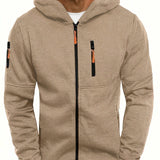 Sudadera Con Capucha Y Cremallera Frontal Para Hombre