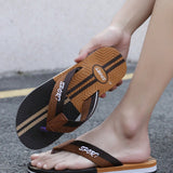 Sandalias informales para hombres, chanclas de verano para exteriores en la playa con fondo arcoiris y color caqui, tamano grande 40-45