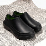 Zapatos de chef antideslizantes, resistentes al agua y al aceite, antideslizantes y resistentes a la suciedad para hombres, zapatos de trabajo para lluvia y seguridad en interiores