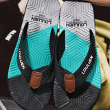 Zapatillas planas para hombre con correa tejida de color puro simple, clip de punta y suela gruesa