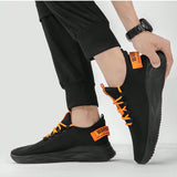 Zapatos de hombre de verano, zapatos casuales negros transpirables 2024 Nuevos, resistentes al desgaste, antideslizantes, con suela suave y malla deportiva.