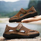 NEW Sandalias para hombre al aire libre con puntera abierta, tamano grande, zapatos casuales de deporte y conduccion