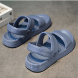 Sandalias de verano para hombre de gran tamano 47. Sandalias de playa al aire libre, elegantes, casuales, de moda, ligeras, transpirables, zapatillas de conducir con correa de talon y diseno simple para playa y viajes.