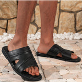 NEW Sandalias de verano elegantes y con estilo de unicolor de alta gama para hombres de negocios