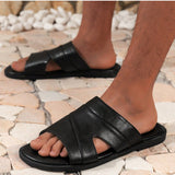 NEW Sandalias de verano elegantes y con estilo de unicolor de alta gama para hombres de negocios