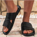 NEW Sandalias de verano elegantes y con estilo de unicolor de alta gama para hombres de negocios