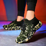 NEW Zapatos deportivos casuales con encaje, livianos y de moda con diseno de camuflaje