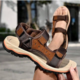 Sandalias de cuero para hombres de verano en la playa Sandalias de gladiador para hombres Sandalias deportivas para exteriores Zapatos de verano para hombres Tallas grandes 38-47