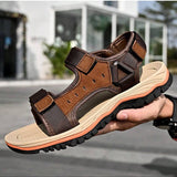 Sandalias de cuero para hombres de verano en la playa Sandalias de gladiador para hombres Sandalias deportivas para exteriores Zapatos de verano para hombres Tallas grandes 38-47