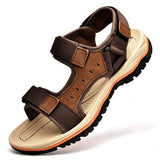 Sandalias de cuero para hombres de verano en la playa Sandalias de gladiador para hombres Sandalias deportivas para exteriores Zapatos de verano para hombres Tallas grandes 38-47