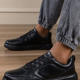 Zapatos deportivos casuales para hombres nuevos, talla grande. Zapatillas negras para parejas