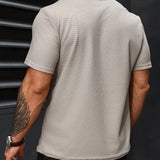 Manfinity Homme Camiseta De Cuello Redondo Y Manga Corta Para Hombre, Casual De Verano