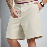 Manfinity Homme Shorts clasicos y sencillos de talla grande para hombre, de moda y versatiles