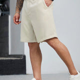 Manfinity Homme Shorts clasicos y sencillos de talla grande para hombre, de moda y versatiles