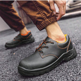 NEW Zapatos de seguridad de sitio de construccion para hombre, con proteccion laboral de acero plastico, sin hierro, a prueba de aplastamiento, aislantes, ligeros, transpirables, antiodor y antideslizantes.