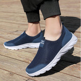 Zapatos de Running de Suela Blanda para Hombre, Zapatos Deportivos de Ocio Transpirables Azules, Zapatos Comodos y Gruesos para Parejas con suela blanda y ancha.