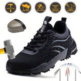 Zapatos de trabajo de seguridad para hombres con punta de acero, comodos, informales, a prueba de pinchazos y transpirables.