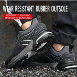Zapatos de trabajo de seguridad para hombres con punta de acero, comodos, informales, a prueba de pinchazos y transpirables.