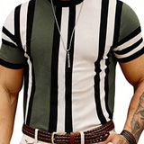 Camiseta de manga corta para hombre con cuello redondo tejido