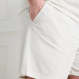 Manfinity Conjunto de camiseta casual de manga corta y pantalon corto con bolsillo de unicolor para hombre de talla grande en verano