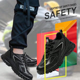 NEW Zapatos de seguridad para hombres con puntera de acero a prueba de pinchazos y aplastamiento, ligeros, transpirables, comodos y resistentes al olor, ideales para la construccion y el trabajo en fabricas.