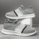 NEW Zapatos casuales de caminata para parejas transpirables, comodos y livianos con patron de letras de moda y diseno transpirable, color gris para hombres. Fondo suave y comodo