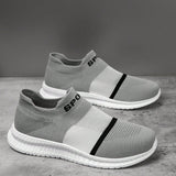 NEW Zapatos casuales de caminata para parejas transpirables, comodos y livianos con patron de letras de moda y diseno transpirable, color gris para hombres. Fondo suave y comodo