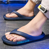 Sandalias Eva Para Hombre De Verano Con Patron De Estrella Simple Y Suela Plana Para Exterior, Zapatos De Playa Antideslizantes