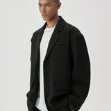 BODYDREAM Chaqueta de traje con textura suelta y casual para hombre