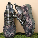 NEW Zapatillas casuales con camuflaje y malla para primavera y verano. Zapatos deportivos antideslizantes y de senderismo transpirables de moda para hombre. Zapatos deportivos resistentes para exteriores y trabajo.