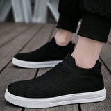 NEW Zapatos de hombre unicolor negro estilo papa para uso casual, confortables, antideslizantes, anti-olor y transpirables, adecuados para conducir y hacer deporte.