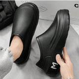 NEW Zapatos de cocinero para hombres Zapatos de trabajo de cocina Suela suave Antideslizantes de punta de acero Zapatos de seguridad Zapatos comodos con suela gruesa para deslizarse facilmente