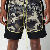 SUMWON Short De Camuflaje De Nailon Con Estampado Frontal