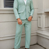 NEW Manfinity Hypemode Conjunto de blazer y pantalon de traje simple para hombre, de color puro