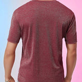 Camiseta reflectante con hilos de plata de nailon de moda de manga corta para fiesta como capa base para hombres