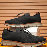 Zapatos de hombre tipo mocasin, casuales y transpirables para exteriores, comodos zapatos planos de malla, zapatos para fiestas, de talla grande en negro