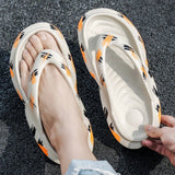 NEW Hombres chanclas de suela gruesa con elegante estilo de correas, sandalias de playa ligeras y comodas para el verano