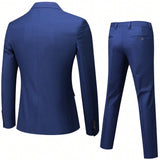 Juego de tres piezas de traje de negocios casual slim fit para hombre, que incluye chaqueta, pantalon y chaleco. Ideal para bodas, novios y ocasiones formales. Incluye blazer, pantalon y chaleco.