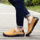 NEW Hombres Mocasines sin cordones para exteriores, zapatos antideslizantes bajos de talla grande, versatiles y casuales