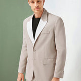 NEW Manfinity ModaGents Hombres Traje informal con chaqueta de solapa de bloque de color y pantalones largos unicolor