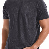 Camiseta casual de manga corta con cuello redondo para hombre para uso diario en primavera y verano