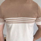 Camiseta de manga corta de punto casual para hombres con bloques de color para usar diariamente en primavera y verano