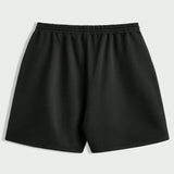 Manfinity Hypemode Shorts de punto para hombre con cintura elastica y cordon, letra grafica, verano