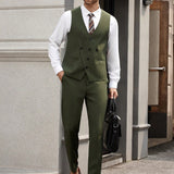 Manfinity Mode Conjunto de traje formal para hombre con chaleco y pantalon