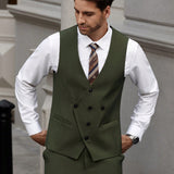 Manfinity Mode Conjunto de traje formal para hombre con chaleco y pantalon